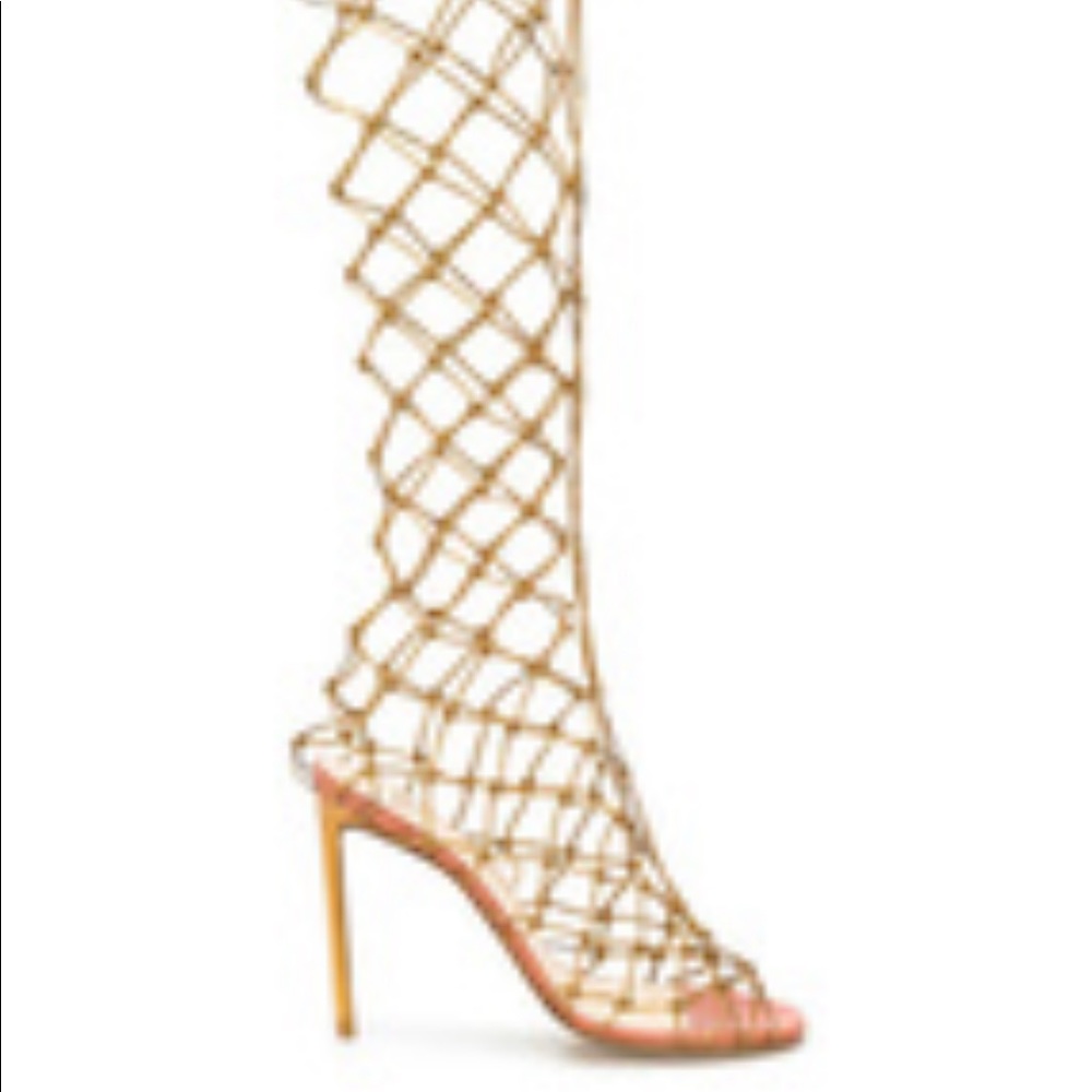 Francesco Russo fishnet open toe gladiator heels
